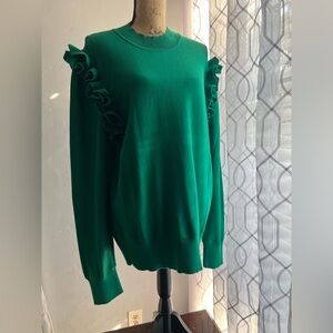 Green Ruffle Sweater